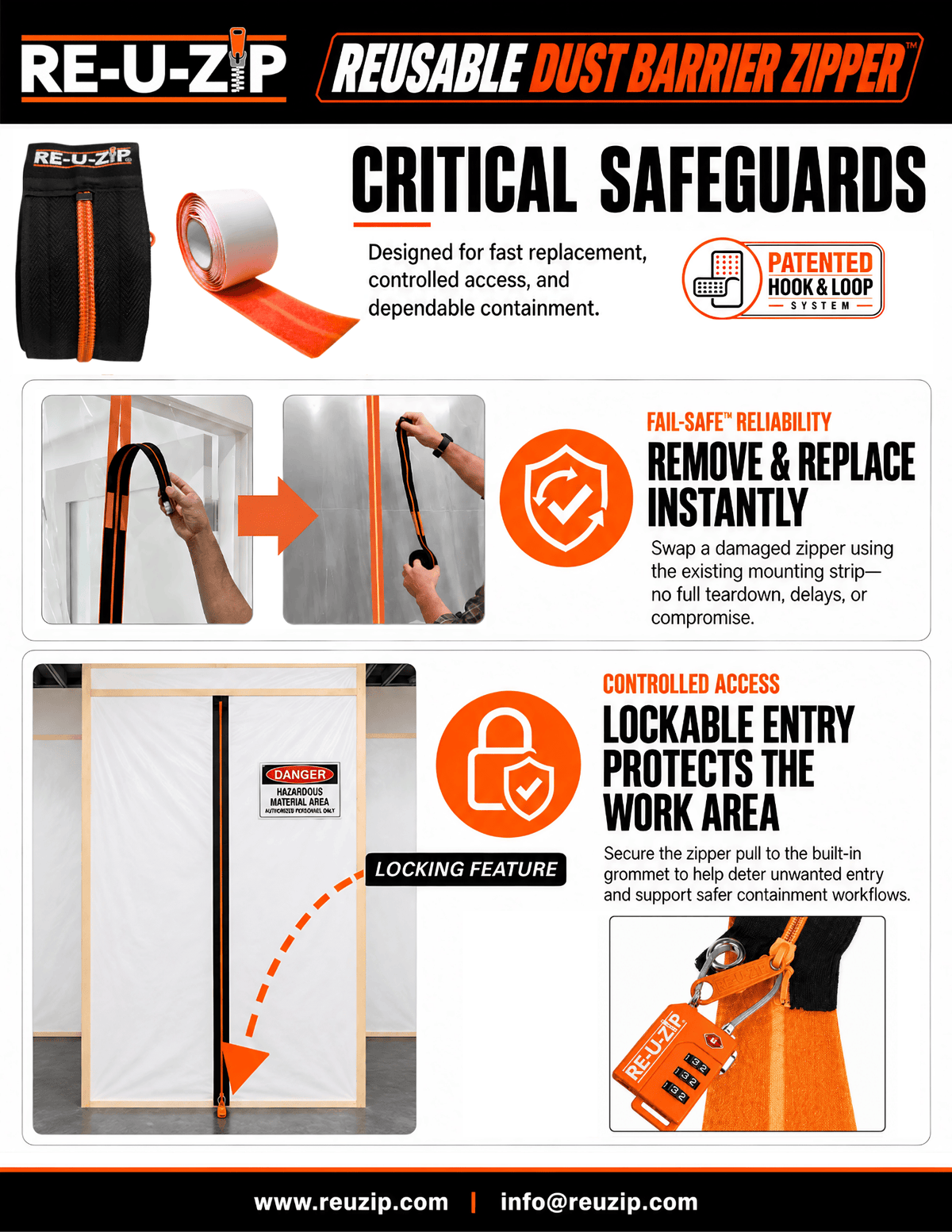 RE-U-ZIP® | DUST CONTAINMENT EVOLVED™ Construction RE-U-ZIP® Magnetic Entry Strip™ + Dust Barrier Zipper | Starter Bundle