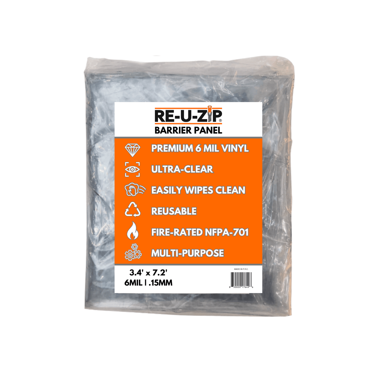 RE-U-ZIP INNOVATIVE DUST BARRIER SOLUTIONS Construction RE-U-ZIP® ULTRA-CLEAR BARRIER PANEL | STANDARD RE-U-ZIP® ULTRA-CLEAR BARRIER PANEL