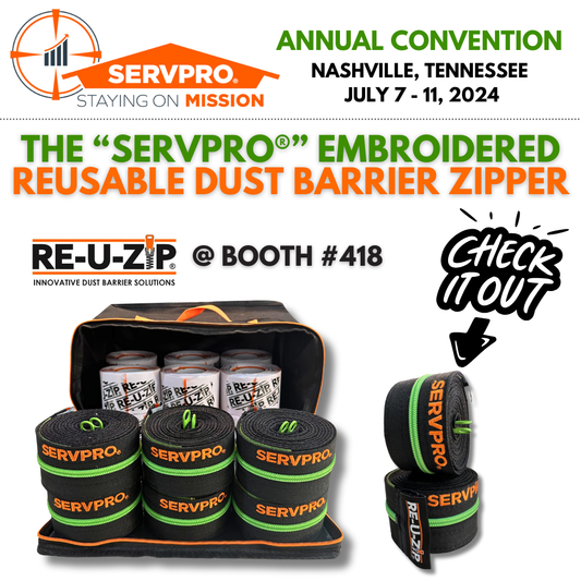 Introducing the new “SERVPRO” Embroidered Reusable Dust Barrier Zipper!