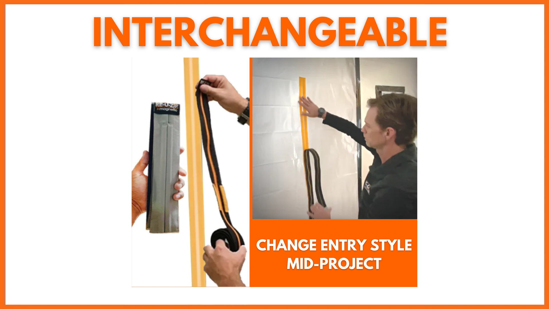 Load video: interchange between zipper and magnetic entry strip