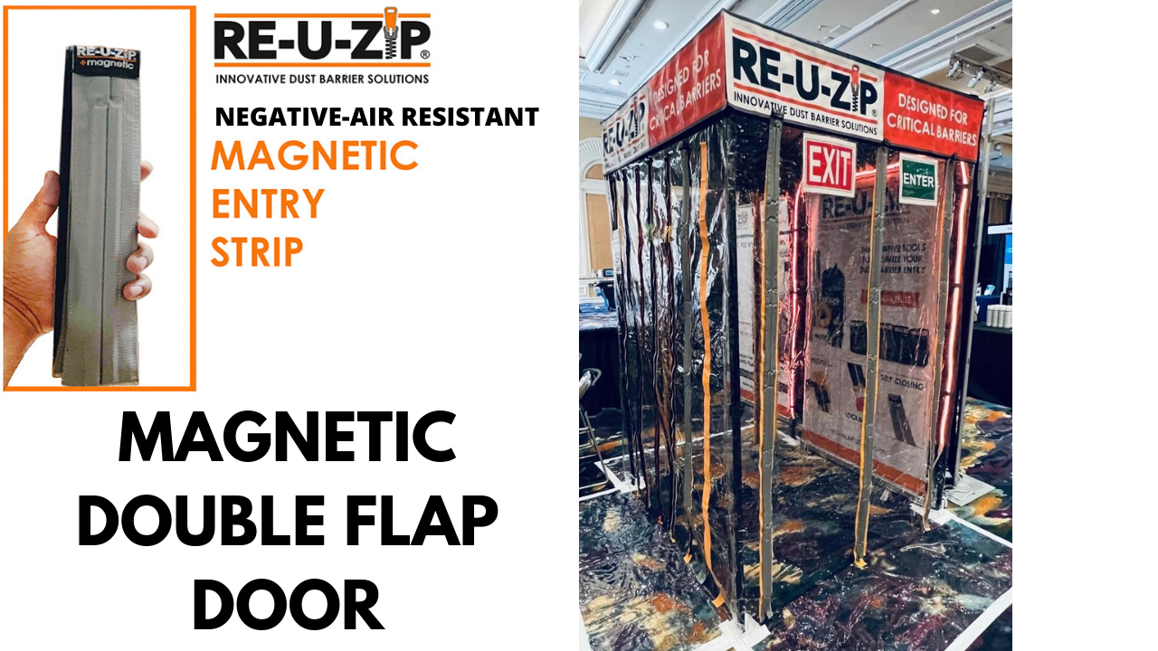 RE-U-Zip Dust Containment Barrier Solutions for Critical Environments_Magnetic single entry flap door and double flap