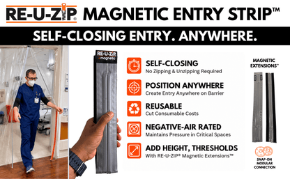 RE-U-ZIP® | DUST CONTAINMENT EVOLVED™ Construction RE-U-ZIP® Self-Closing Magnetic Entry Strip™ | Starter Kit