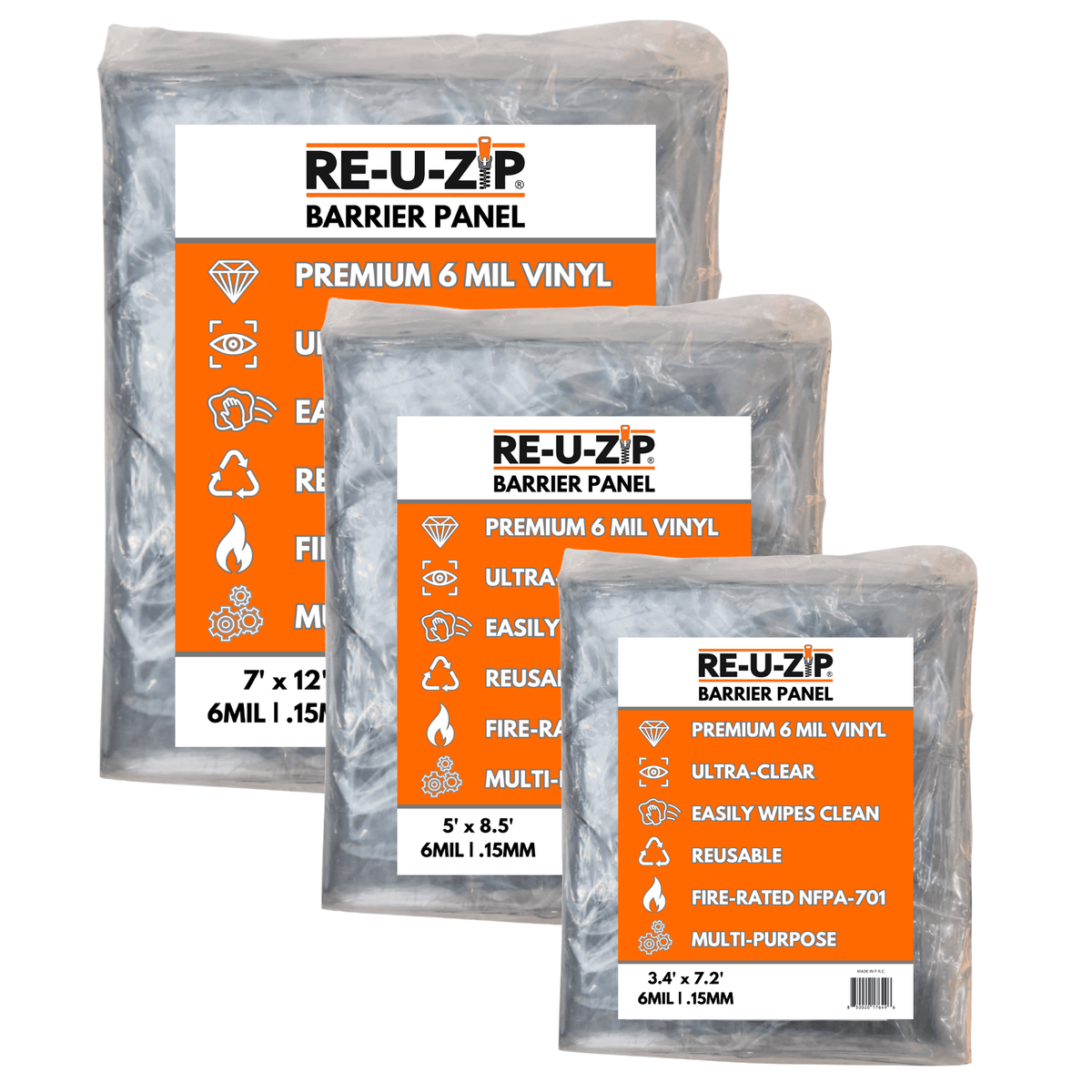 RE-U-ZIP® | DUST CONTAINMENT EVOLVED™ Construction RE-U-ZIP® ULTRA-CLEAR ROLL-UP ZIPPER DOOR KIT
