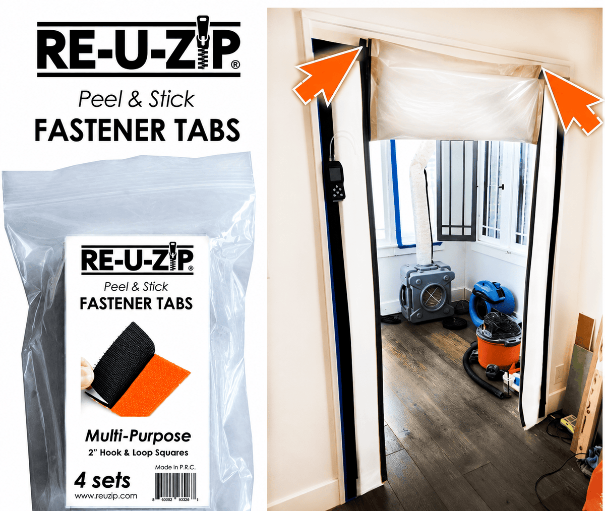 RE-U-ZIP® | DUST CONTAINMENT EVOLVED™ Construction RE-U-ZIP® ULTRA-CLEAR ROLL-UP ZIPPER DOOR KIT