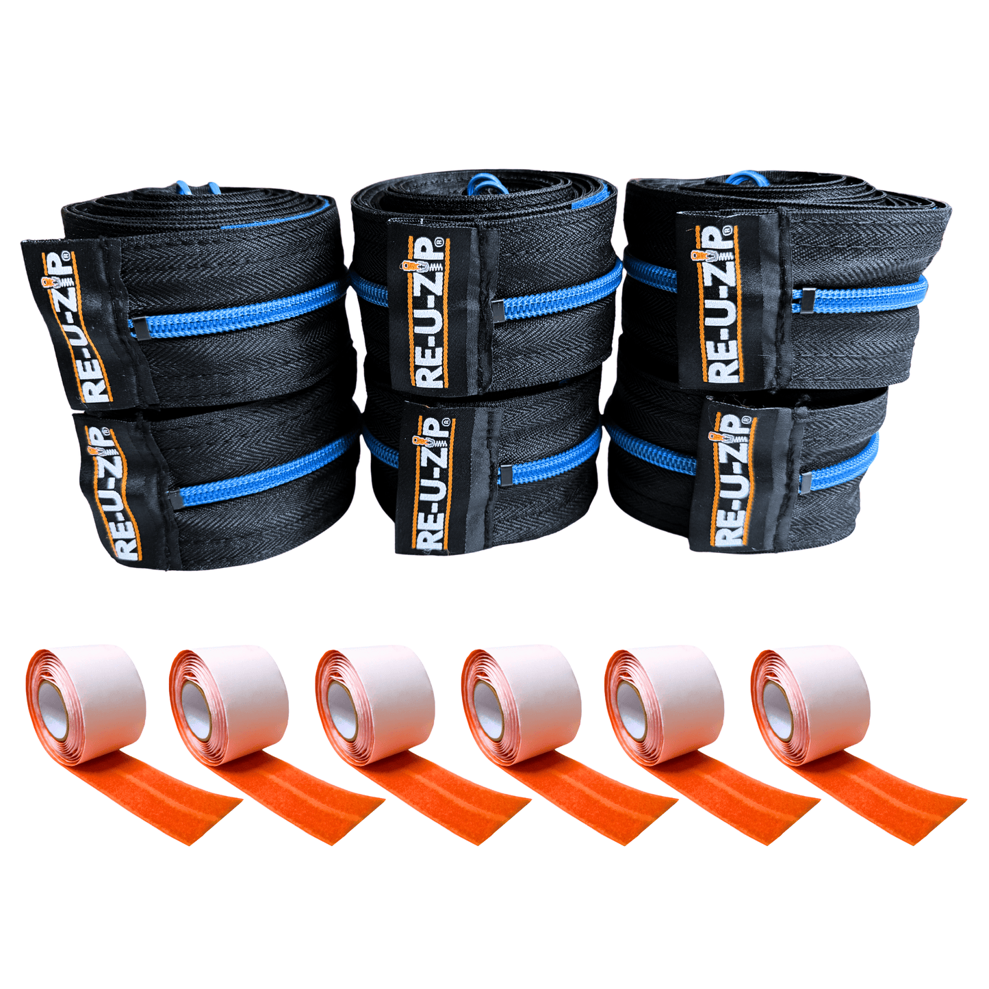 RE-U-ZIP INNOVATIVE DUST BARRIER SOLUTIONS Construction Blue RE-U-ZIP® REUSABLE DUST BARRIER ZIPPER | 6-PACK