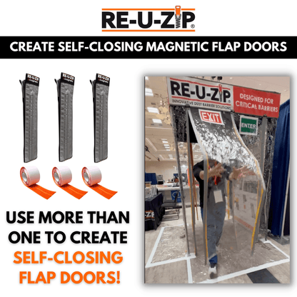 RE-U-ZIP INNOVATIVE DUST BARRIER SOLUTIONS Construction RE-U-ZIP® SELF-CLOSING MAGNETIC ENTRY STRIP™
