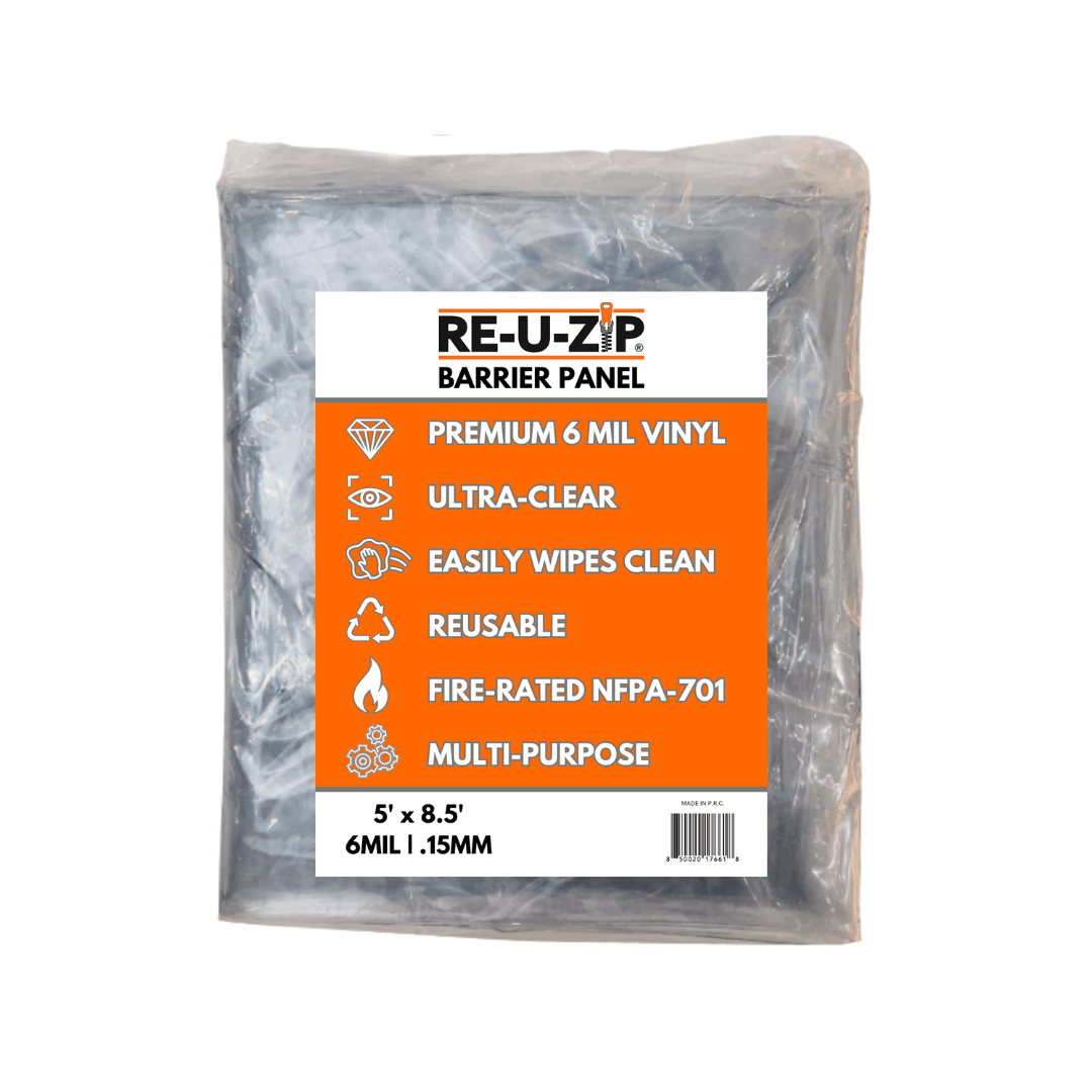 RE-U-ZIP INNOVATIVE DUST BARRIER SOLUTIONS Construction RE-U-ZIP® ULTRA-CLEAR BARRIER PANEL | STANDARD RE-U-ZIP® ULTRA-CLEAR BARRIER PANEL