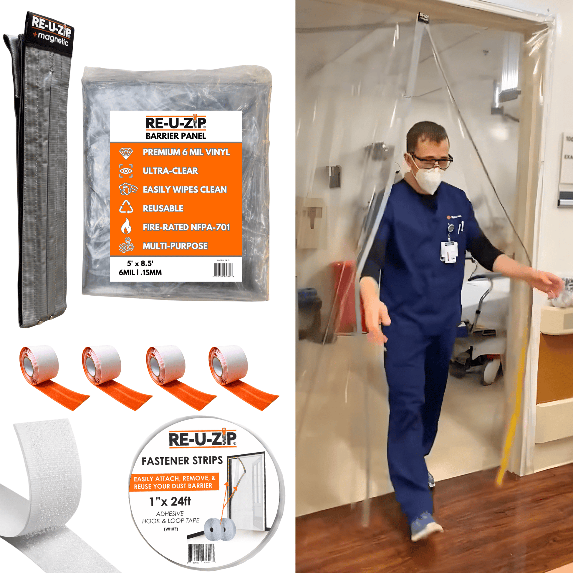 RE-U-ZIP® Mounting Strip Re-Fill™ | 12-Pack | Dust Barrier System – RE-U-ZIP® | DUST CONTAINMENT EVOLVED RE-U-ZIP® Mounting Strip Re-Fill™ | 12-Pack | Dust Barrier System – RE-U-ZIP® | DUST CONTAINMENT EVOLVED