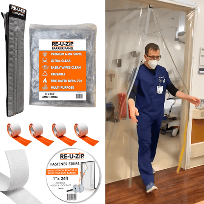RE-U-ZIP INNOVATIVE DUST BARRIER SOLUTIONS Construction RE-U-ZIP® ULTRA-CLEAR MAGNETIC DOOR KIT