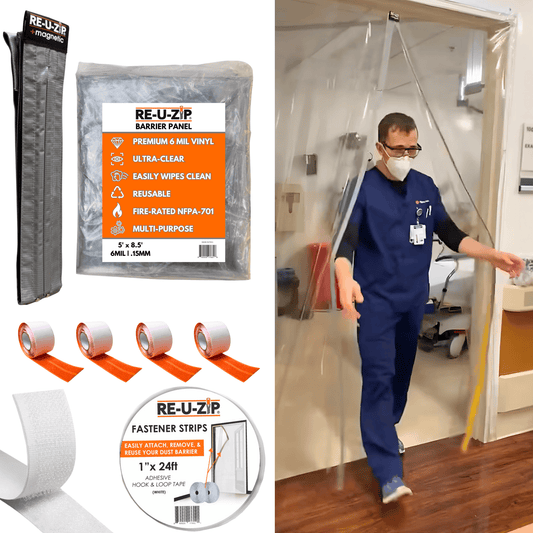 RE-U-ZIP INNOVATIVE DUST BARRIER SOLUTIONS Construction RE-U-ZIP® ULTRA-CLEAR MAGNETIC DOOR KIT