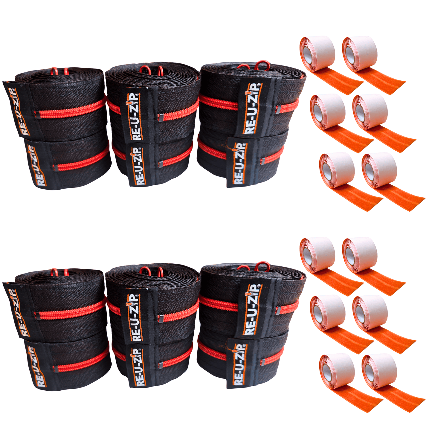 RE-U-ZIP INNOVATIVE DUST BARRIER SOLUTIONS Construction Red RE-U-ZIP® REUSABLE DUST BARRIER ZIPPER | 12-PACK