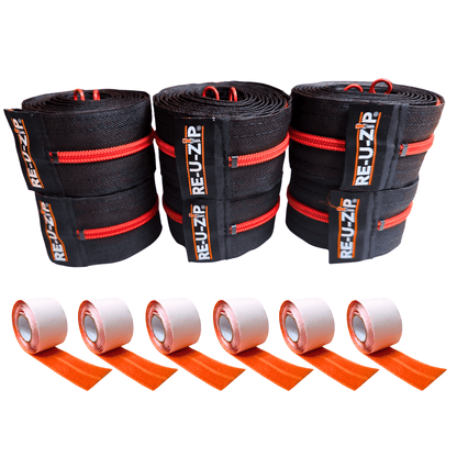 RE-U-ZIP INNOVATIVE DUST BARRIER SOLUTIONS Construction Red RE-U-ZIP® REUSABLE DUST BARRIER ZIPPER | 6-PACK