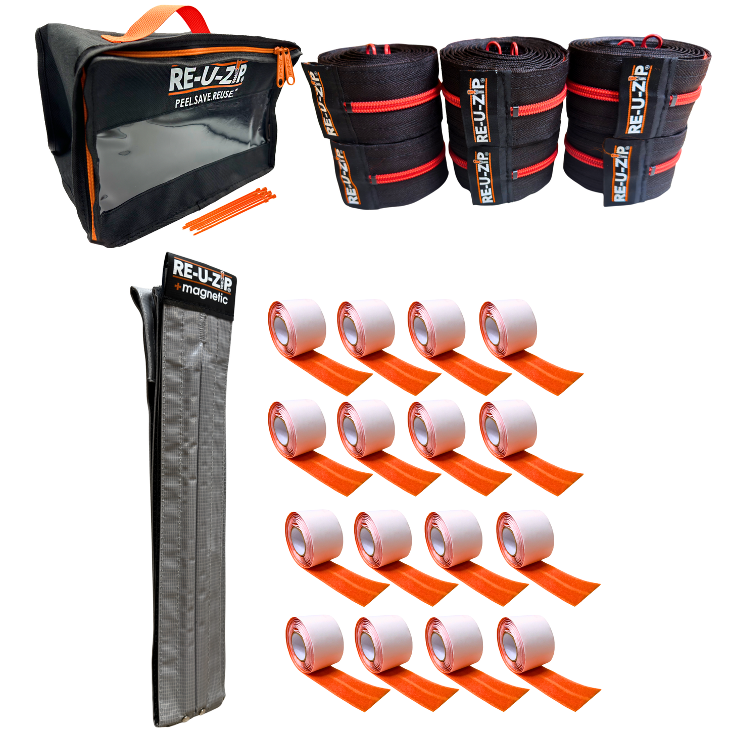 RE-U-ZIP® MAGNETIC ENTRY STRIP™ | STARTER KIT + DUST BARRIER ZIPPER | PRO BUNDLE