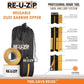 RE-U-ZIP DUST BARRIER SYSTEM 5 x 9 FT Barrier + 24 FT Fastener Strips RE-U-ZIP™ ROLL-UP ZIPPER DOOR KIT |  Ultra-Clear & Fire-Rated