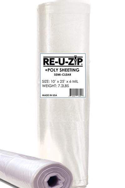 RE-U-ZIP DUST BARRIER SYSTEM RE-U-ZIP™ SEMI-CLEAR POLY SHEETING | 6 Mil 10' x 25'