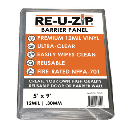 RE-U-ZIP INNOVATIVE DUST BARRIER SOLUTIONS Construction 5 x 9 FT RE-U-ZIP™ Reusable Dust Barrier Panel