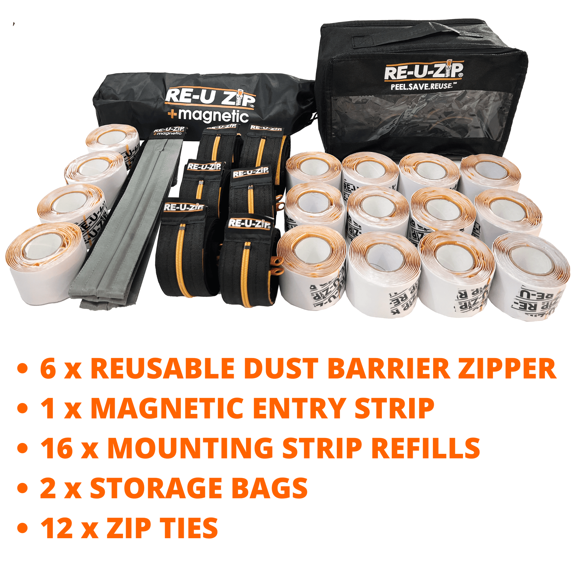 RE-U-ZIP Hook & Loop Dust Barrier Fastener Strips