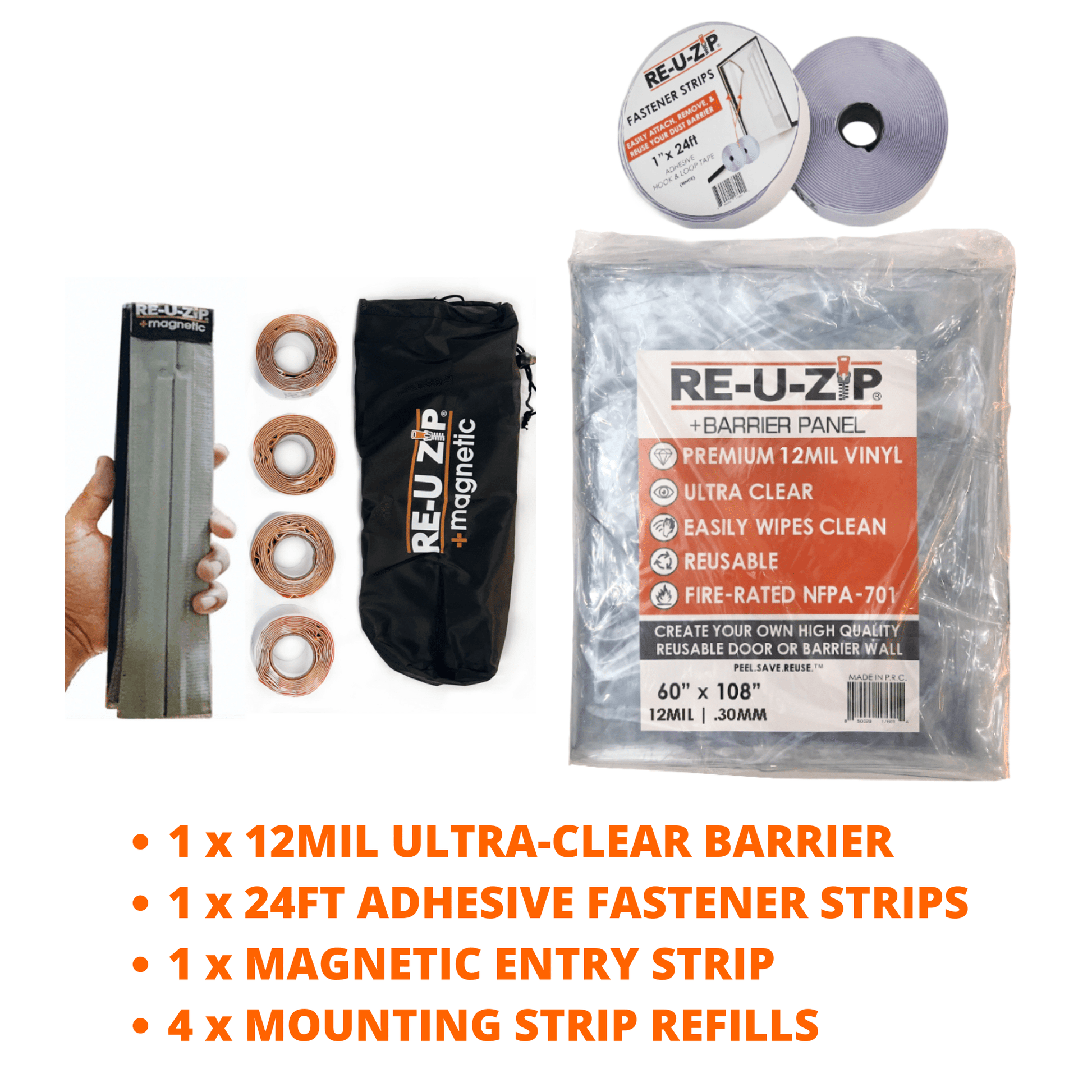 RE-U-ZIP INNOVATIVE DUST BARRIER SOLUTIONS Construction RE-U-ZIP™ Magnetic Door Kit
