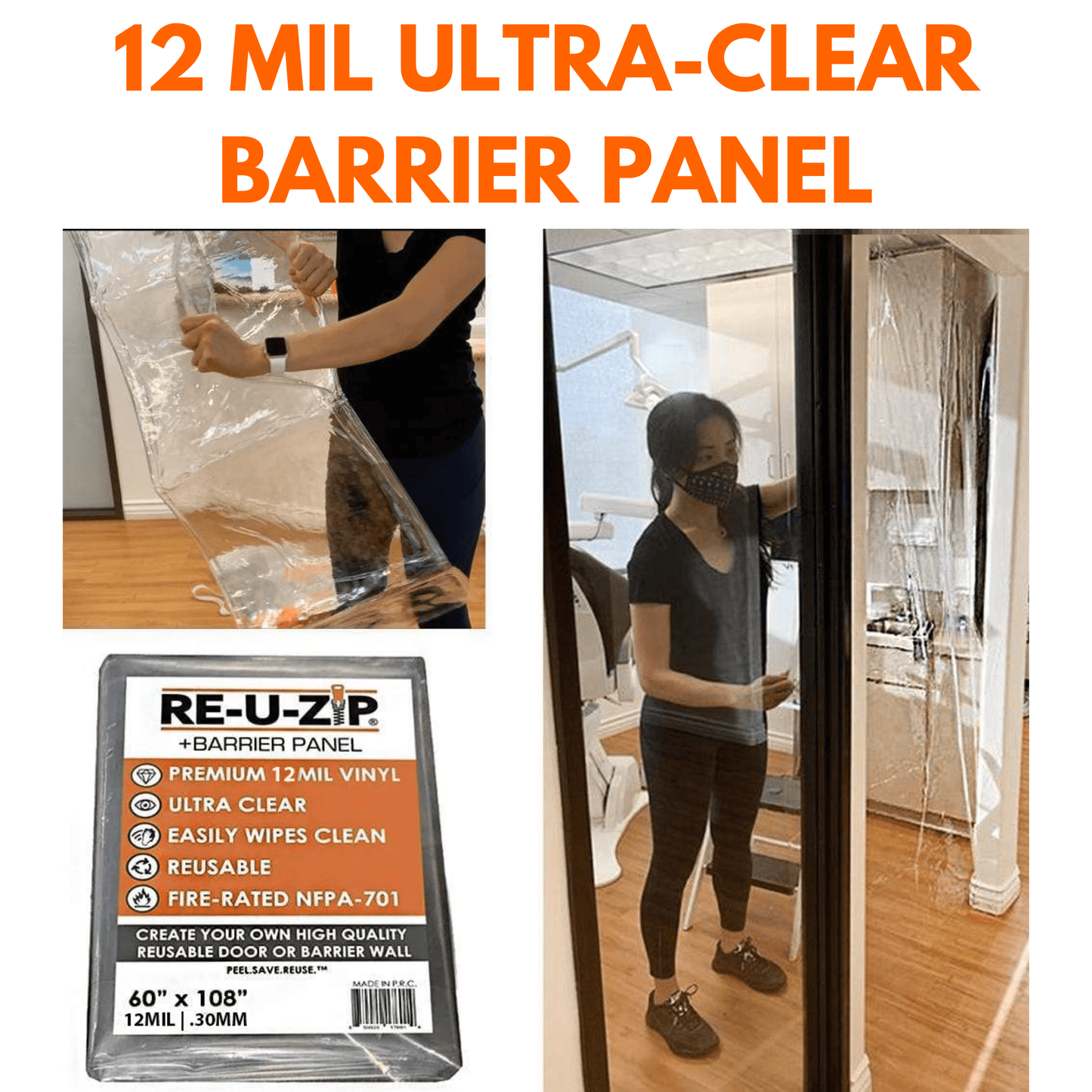RE-U-ZIP INNOVATIVE DUST BARRIER SOLUTIONS Construction RE-U-ZIP™ Reusable Dust Barrier Panel